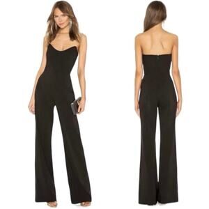 Nookie Black Diamond Strapless Wide Leg Jumpsuit size XS Black J1